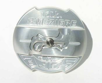 Meziere Enterprises - Meziere Radiator Cap - Round - Meziere Racing Logo - Notch Grip - Aluminum - Clear - Standard Size Radiator Necks