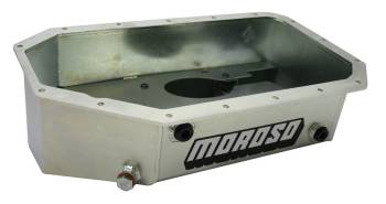 Moroso Performance Products - Moroso Street/Strip Engine Oil Pan - Driver Side Sump - 6.50 qt - 5.500" Deep - Baffled - Steel - Zinc Oxide - Honda 4-Cylinder