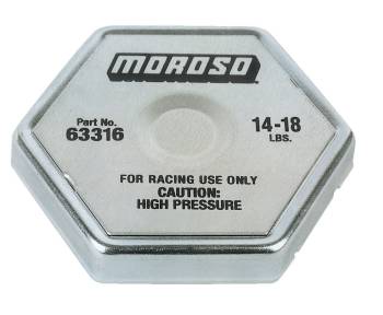 Moroso Performance Products - Moroso Radiator Cap - Hexagon - Moroso Logo - Fit Standard Size Radiator Necks