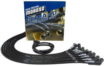 Moroso Performance Products - Moroso Ultra 40 Spark Plug Wire Set - Spiral Core - HEI - 8.65 mm - 135 Degree Boots - Under Header - Big Block Chevy