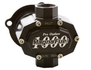 MagnaFuel - MagnaFuel ProOutlaw 1000 Fuel Pump - Belt or Hex Driven - In-Line - 10.5 gpm at 4000 RPM - 10 AN Female O-Ring Inlet/Outlet - E85/Gas - Black