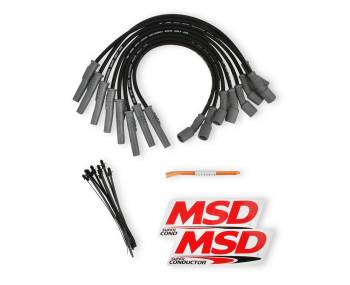 MSD - MSD Super Conductor Spark Plug Wire Set - Spiral Core - 8.5 mm - Black - Straight Plug Boots - Factory Style Boots/Terminals - 6.2 L