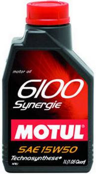 Motul - Motul 6100 Synergie Motor Oil - 15W50 - Semi-Synthetic - 1 L Bottle