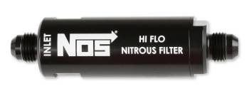 NOS - Nitrous Oxide Systems - NOS Nitrous Oxide Filter - In-Line - 140 Micron - Stainless Element - 6 AN Male Inlet - 6 AN Male Outlet - Aluminum - Black