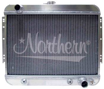 Northern Radiator - Northern Muscle Car Downflow Radiator - 24" W x 20-1/4" H x 3-1/4" D - Driver Side Inlet - Passenger Side Outlet - Trans Cooler - Aluminum