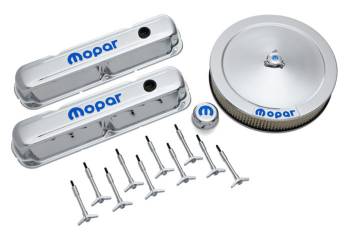 Proform Parts - Proform Engine Dress Up Kit - Recessed Blue Mopar Logo - Steel - Chrome - Small Block Mopar