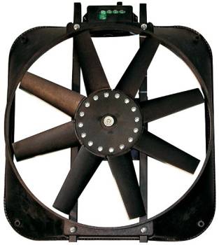 Proform Parts - Proform Mustang Electric Cooling Fan - 15" Fan - Puller - 2800 CFM - Straight Blade - 16-1/8 x 18" - 4" Thick - Plastic Shroud - Plastic
