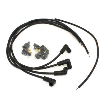PerTronix Performance Products - PerTronix Flame-Thrower Spark Plug Wire Set - 7 mm - Black - 90 Degree Plug Boots - HEI/Socket Style - Universal 4 Cylinder
