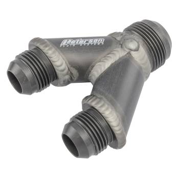 Peterson Fluid Systems - Peterson Y Block Fitting - 16 AN Male Inlet to Dual 10 AN Male Outlets - Aluminum