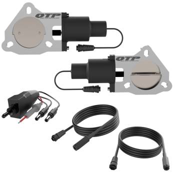 Quick Time - Quick Time Electric Exhaust Cut-Out - Bolt-On - Dual - 3-Bolt - 3" Pipe Diameter - Switch/Wiring Harness - Aluminum/Stainless