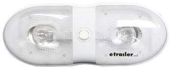 Bargman - Bargman 76 Series Interior Light - Dual Light - Single Switch - White Lens - White Plastic Housing