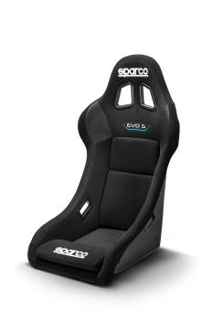 Sparco - Sparco EVO Small QRt Seat - Non-Reclining - FIA Approved - Side Bolsters - Harness Openings - Fiberglass Composite - Fire-Retardant Fabric - Black
