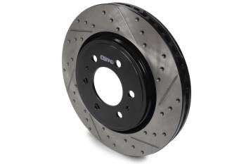 StopTech - StopTech Sport Cryo Brake Rotor - Front - Driver Side - Drilled/Slotted - 350 mm OD - 34 mm Thick - 6 x 135 mm Bolt Pattern - Iron - Black Paint