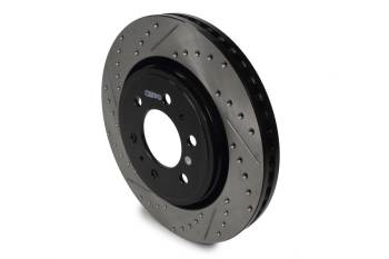 StopTech - StopTech Sport Cryo Brake Rotor - Front - Passenger Side - Drilled/Slotted - 350 mm OD - 34 mm Thick - 6 x 135 mm Bolt Pattern - Iron - Black Paint