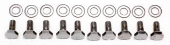 Trans-Dapt Performance - Trans-Dapt Timing Cover Bolt Kit - Washers Included - Steel - Chrome - Small Block Chevy - (Set of 10)