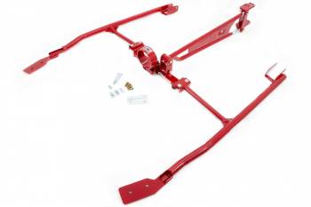 UMI Performance - UMI Performance Subframe Connectors - Bolt-On - Driveshaft Safety Loop/Torque Arm - Steel - Red Powder Coat