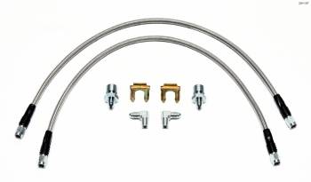 Wilwood Engineering - Wilwood Flexline Brake Hose Kit - DOT Approved - 22" - 3 AN Hose - 3/8-24 Inverted Flare Male 90 Deg Inlet - 3 AN Straight Outlet - Braided Stainless