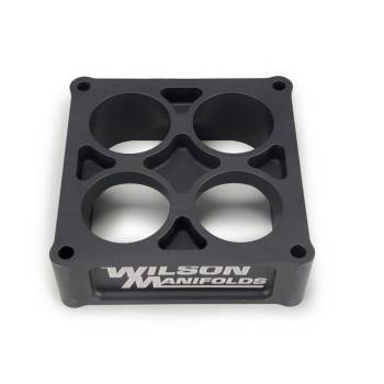 Wilson Manifolds - Wilson Manifolds Carburetor Adapter - 2" Thick - 4 Hole - Dominator - Aluminum - Black