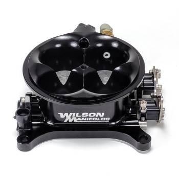 Wilson Manifolds - Wilson Manifolds Throttle Body - 4150 Flange - 4-Barrel - Aluminum - Black - Universal