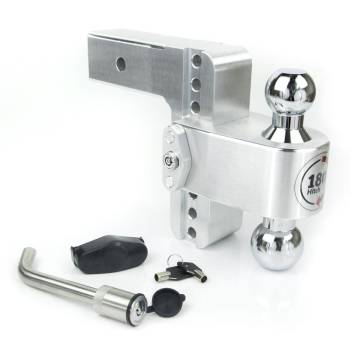 Weigh Safe - Weigh Safe Ball Mount Hitch - 2/2-5/16" Hitch - 6" Drop - 8000/18500 lb Capacity - Keyed Alike - Aluminum/Steel/Chrome