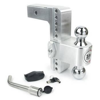 Weigh Safe - Weigh Safe Ball Mount Hitch - 2/2-5/16" Hitch - 8" Drop - 8000/18500 lb Capacity - Keyed Alike - Aluminum/Steel/Chrome