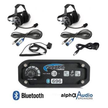 Rugged Radios - Rugged Radios RRP696 2 Person Bluetooth Intercom System with Behind the Head (BTH) Headsets