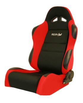 Procar by Scat - ProCar Sportsman Racing Seat - Left Side - Black Velour Inside - Red Velour Wings and Bolsters