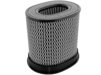 aFe Power - aFe Power Magnum FLOW Pro DRY S Oval Air Filter Element - 9 in Length x 7 in Width - 7 in x 4-3/4 in Flange - 9 in Tall - White