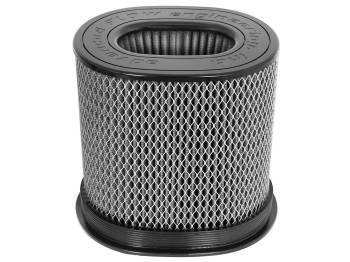 aFe Power - aFe Power Magnum FLOW Pro DRY S Oval Air Filter Element - 9 in Length x 7 in Width - 6-1/2 in x 4-3/4 in Flange - 9 in Tall - White