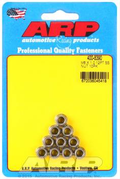 ARP - ARP Nut - 6 mm x 1.00 Thread - 8 mm 12 Point Head - Polished (Set of 10)