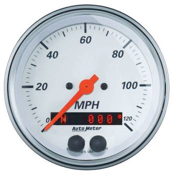 Auto Meter - Autometer Arctic White Speedometer - 120 MPH - 3-3/8 in Diameter - Programmable - GPS - White Face