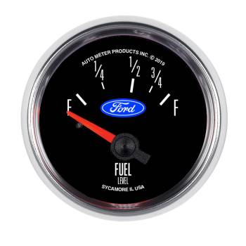 Auto Meter - Autometer Fuel Level Gauge - 73-10 ohm - Short Sweep - 2-1/16 in Diameter - Ford Logo - Black Face