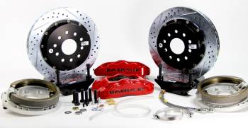 Baer Disc Brakes - Baer Pro+ Rear Brake System - 6 Piston Caliper - 14 in Drilled/Slotted Rotor - 2-Piece Rotor - Red - Ford