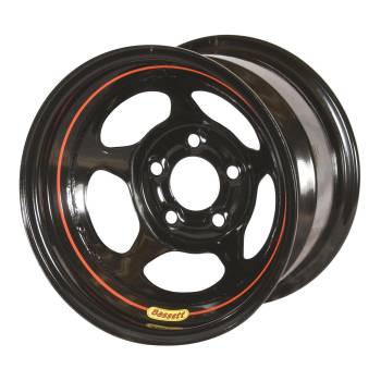 Bassett Racing Wheels - Bassett 8 Spoke D-Hole Lightweight Wheel - 13 x 8 in - 4.000 in Backspace - 4 x 4.50 in Bolt Pattern - Black
