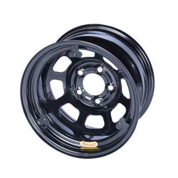 Bassett Racing Wheels - Bassett Inertia Advantage Wheel - 15 x 8 in - 2.000 in Backspace - 5 x 5.00 in Bolt Pattern - Mud Cover Tabs - IMCA Approved - Black