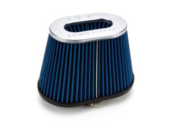 BBK Performance - BBK Clamp-On Air Filter Element - Tapered Oval - 8-1/2 x 5 in Base - 5-3/4 x 3-3/4 in Top Diameter - 5-1/2 in Tall - 3-3/8 in Flange - Blue