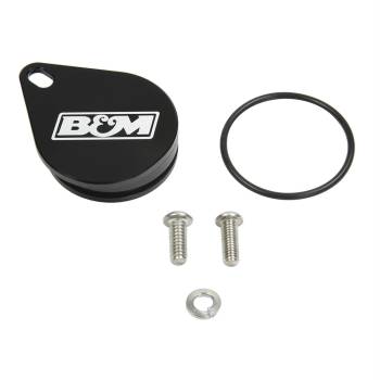 B&M - B&M Speedometer Port Plug - Black - B&M Logo - TH400 Series - Chevy
