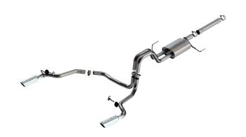 Borla Performance Industries - Borla S-Type Cat-Back Exhaust System - 3 in Diameter - 2-1/4 in Tailpipes - 4 in Tips - Stainless - Ford Fullsize Truck 2021-22