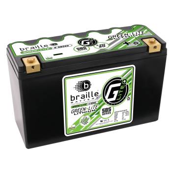 Braille Battery - Braille Green-Lite Lithium-ion Battery - 12V - 947 Cranking amp - Threaded Top Terminals - 9.8 in L x 6.1 in H x 3.8 in W