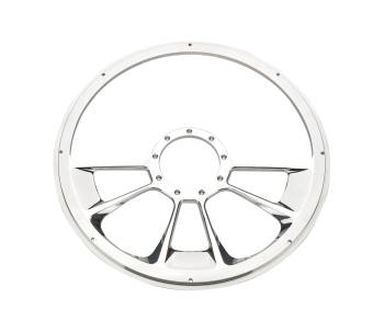 Billet Specialties - Billet Specialties Grinder Steering Wheel - 15-1/2 in Diameter - 2 in Dish - 3-Spoke - Milled Finger Notches - Billet Aluminum - Polished