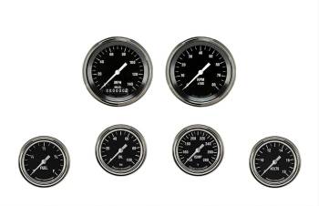 Classic Instruments - Classic Instruments Hot Rod Gauge Kit - Analog - Full Sweep - Stainless Bezel - Black Face