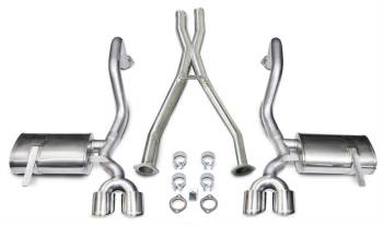 Corsa Performance - Corsa Xtreme Cat-Back Exhaust System - 2-1/2 in Diameter - Dual Rear Exit - Dual 4 in Polished Tips - Stainless - Chevy Corvette 1997-2004