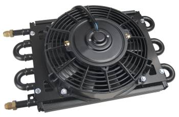 Derale Performance - Derale Dyno-Cool Oil Cooler and Fan - 13.625 x 7.625 x 3.625 in - Tube Type - 6 AN Male Inlet/Outlet - Black