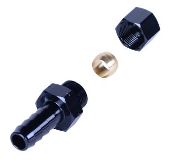Derale Performance - Derale Straight 3/8 in Compression Fitting to 3/8 in Hose Barb Adapter - Black