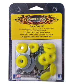 Dominator Racing Products - Dominator Flat Head Countersunk Bolt Kit - Fluorescent Yellow (Set of 10)