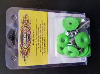 Dominator Racing Products - Dominator Flat Head Countersunk Bolt Kit - Xtreme Green (Set of 10)