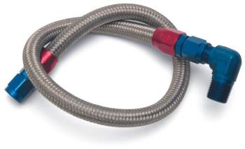 Edelbrock - Edelbrock Fuel Supply Hose - Mechanical Pump to Carburetor - 3/8 in NPT Male Inlet - 6 AN Male Outlet - Braided Stainless