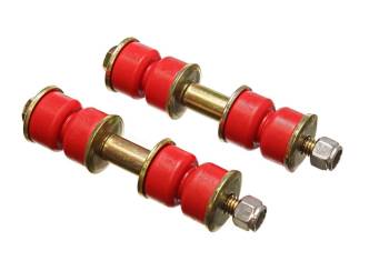 Energy Suspension - Energy Suspension Hyper-Flex End Link - 1 in Long Sleeve - 3/8 in Bolts/Nuts/Washers - Red/Cadmium (Pair)