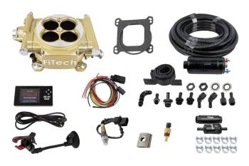 FiTech Fuel Injection - FiTech Easy Street EFI Fuel Injection - Throttle Body - Square Bore - 4-Barrel - 80 lb/hr Injectors - Gold