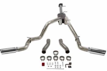 Flowmaster - Flowmaster American Thunder Cat-Back Exhaust System - 3 in Diameter - Dual Side Exit - 4 in Polished Tips - 6.6 L - GM Fullsize Truck 2020-21